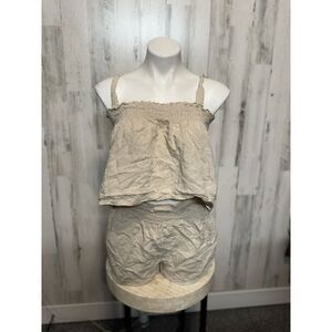 Simplee Tan two piece set of shorts and top